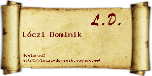 Lóczi Dominik névjegykártya